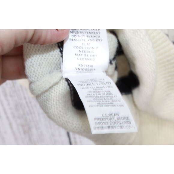 LL Bean Signature Wool Blend Sweater Pullover Cream Size Large - Picture 6 of 9